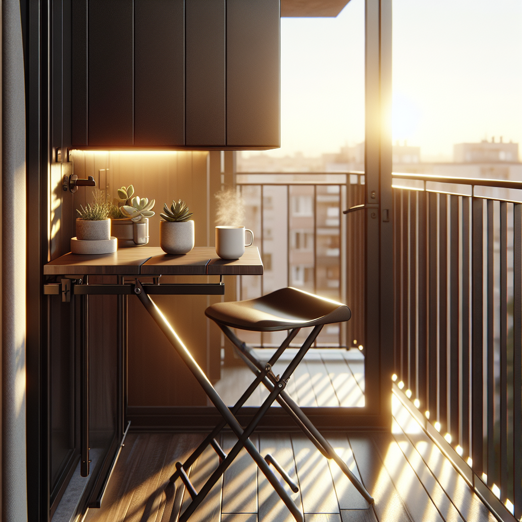 โต๊ะบาร์ระเบียง นั่งจิบกาแฟ: พับได้, กันแดด, พื้นที่น้อยก็ชิลได้!
